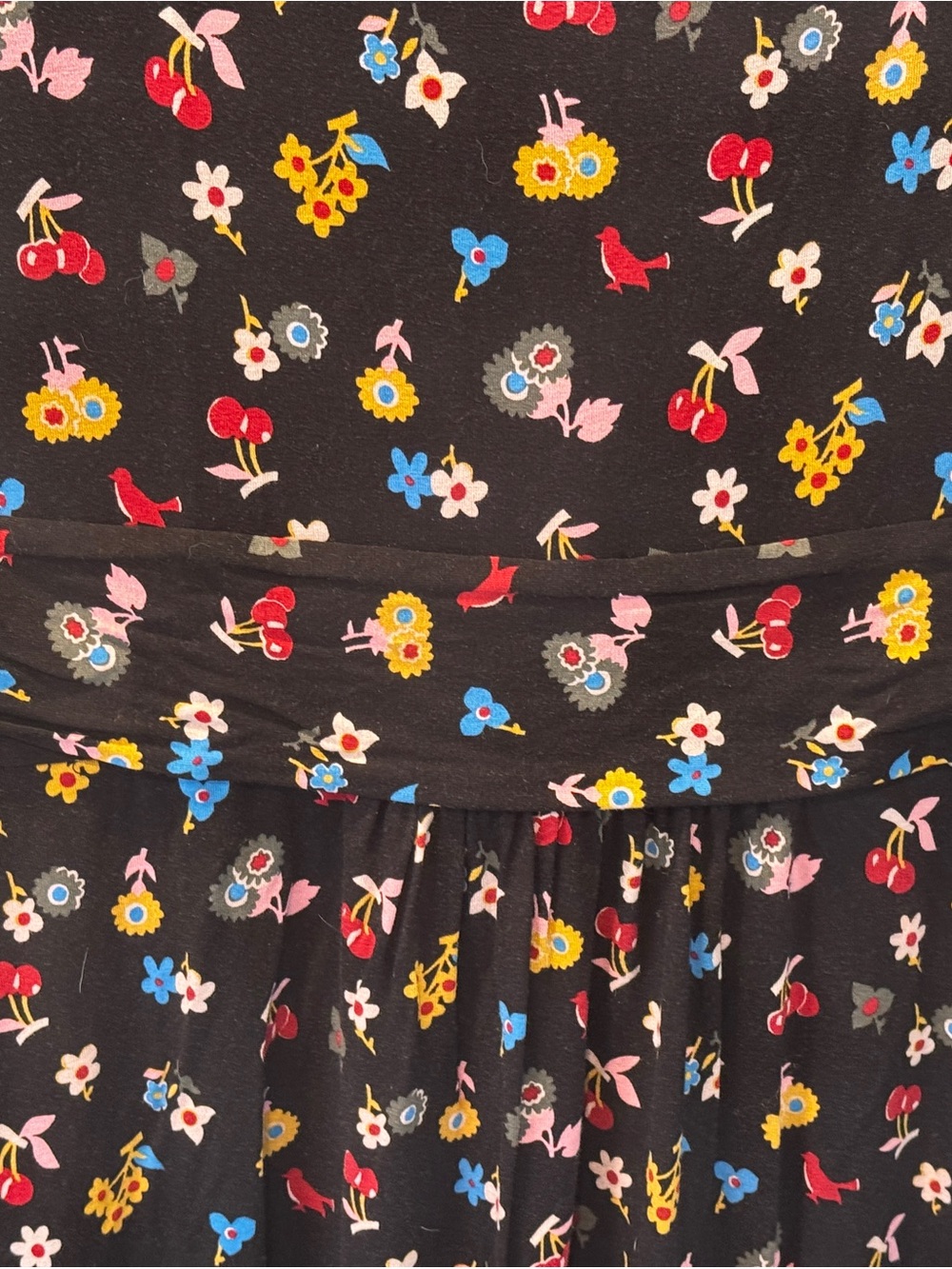 Boden Amelie Black Floral Fit-and-Flare Dress with Pockets - Picture 4 of 7